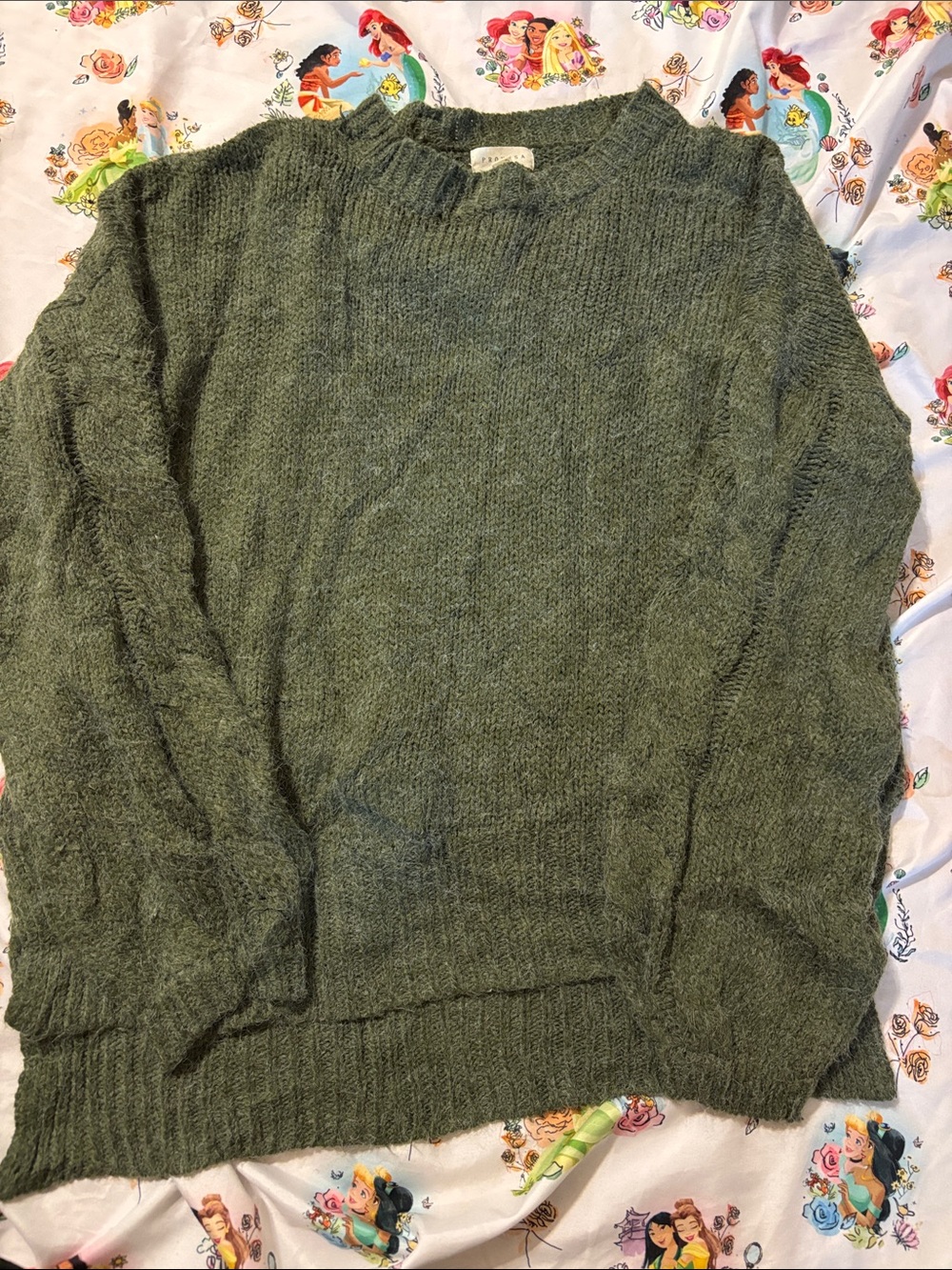 Promesa Olive Green Crewneck Pullover Sweater
